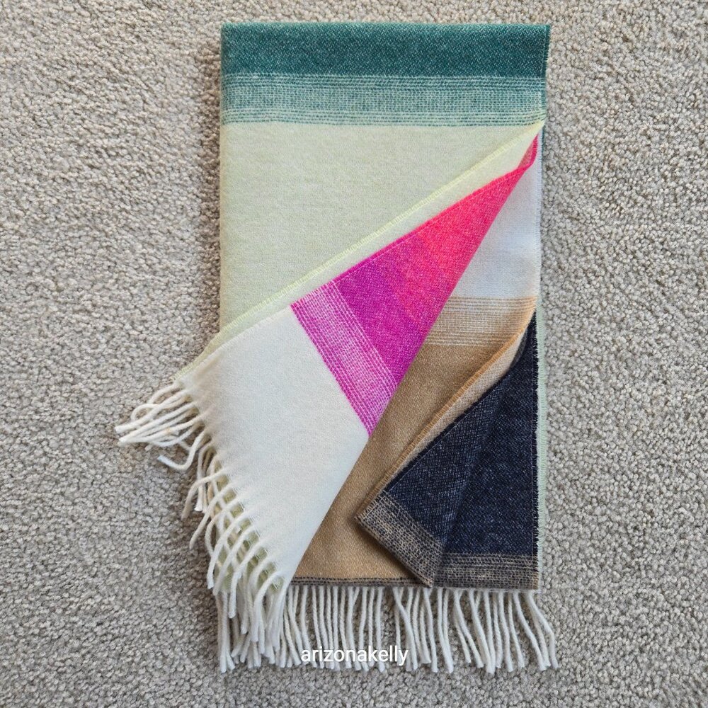 NWOT J. Crew Scarf With Ombre Stripes Italy Wool Blend - Picture 3 of 14
